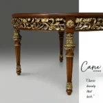 طاولة مدخل رويال هيريتيج خشب طبيعي محفور يدوياً بزخارف ذهبية ملكية من كاني هوم.